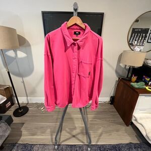 Stussy - LS Snap Button Knit "Huron" Overshirt (#218121) - Hot Pink